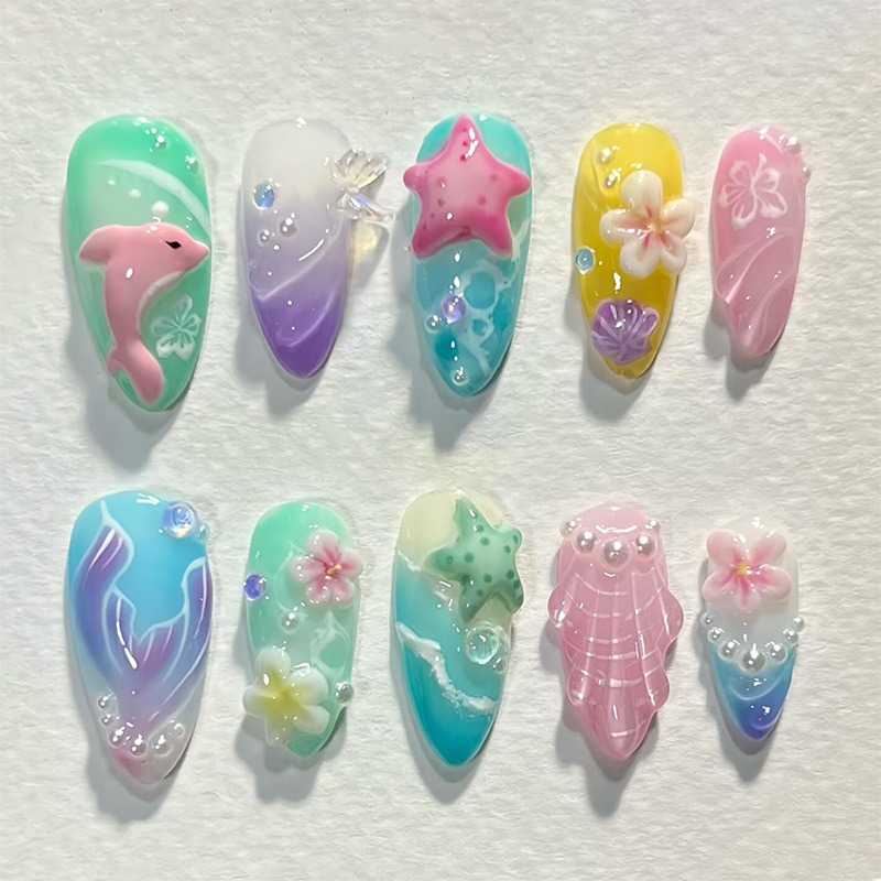 Decorating Tip Set - 30pcs Summer Press on Nails 3D