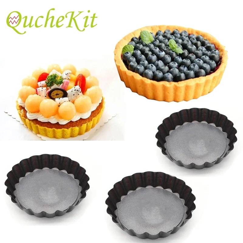 Tart Pan Loose - 6Pcs Non-Stick Tart Quiche Flan Pan
