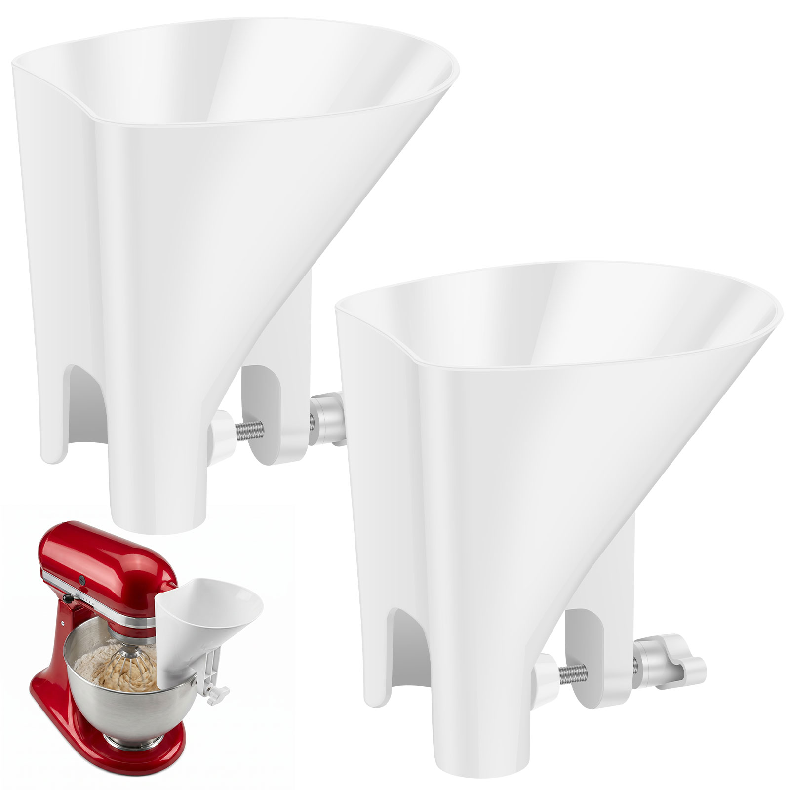 Kitchen Baking Mixer - Spill Proof Flour Funnel for 4.5-7