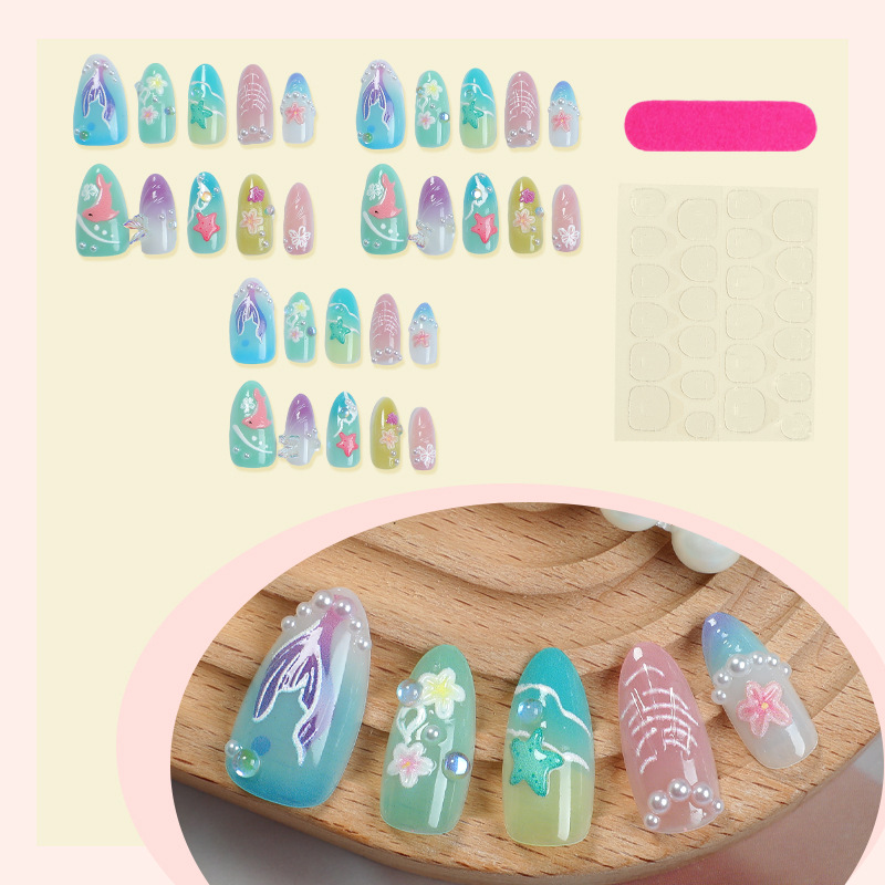 30pcs Summer Press on Nails 3D - Decorating Tip Set 评论和价格