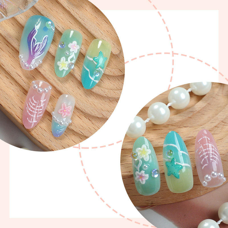30pcs Summer Press on Nails 3D - Decorating Tip Set 评论和价格