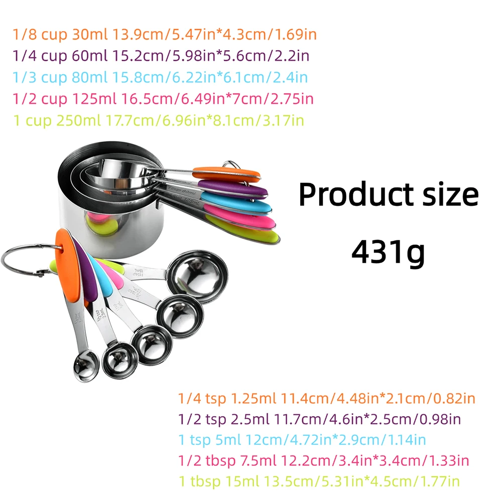 5/10Pcs Stainless Steel Measur - Kitchen Baking Kit 评论和价格