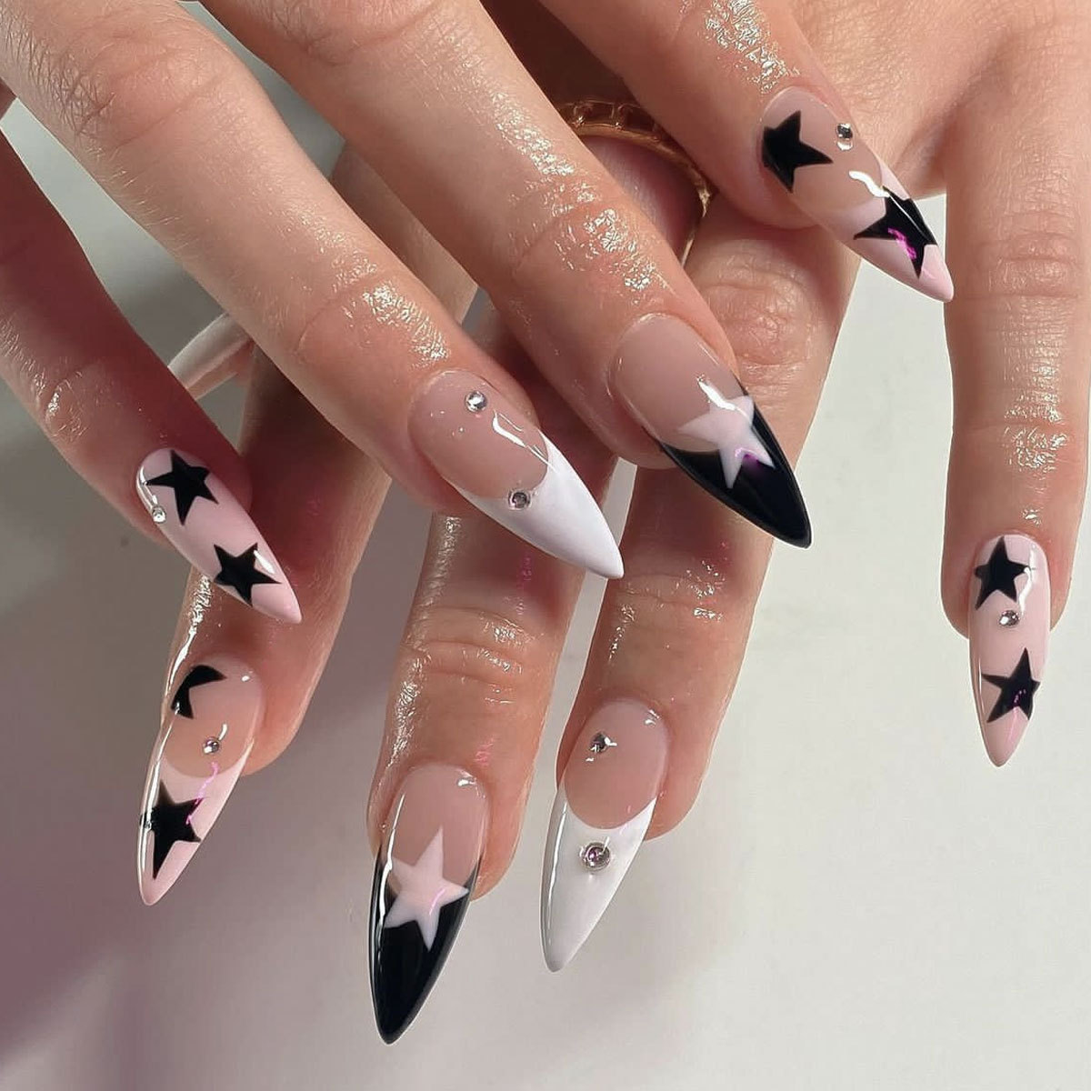24pcs Long Stiletto False Nail - Decorating Tip Set 评论和价格