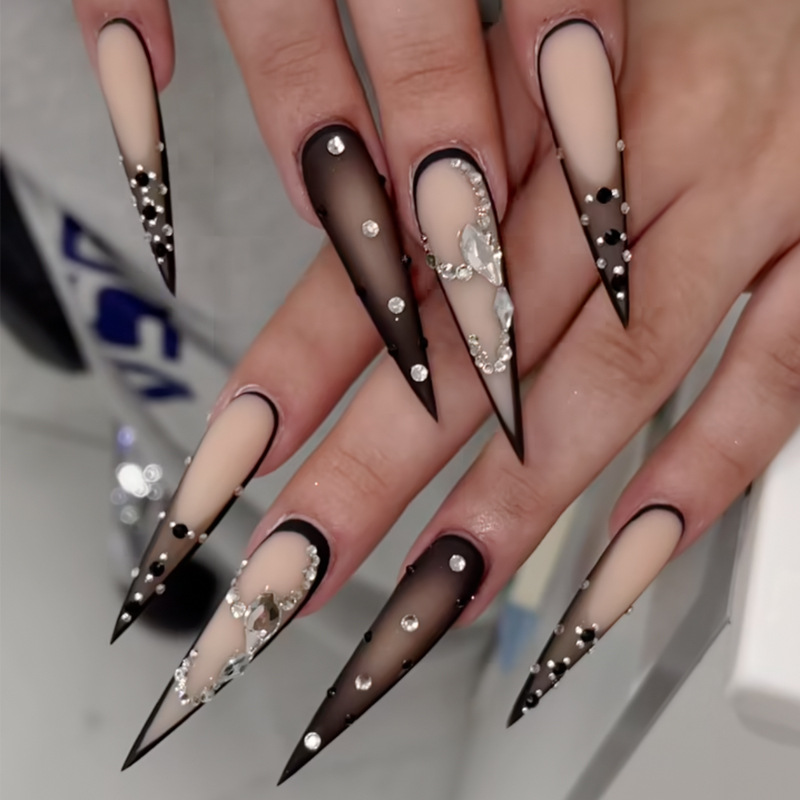 24pcs Long Stiletto False Nail - Decorating Tip Set 评论和价格