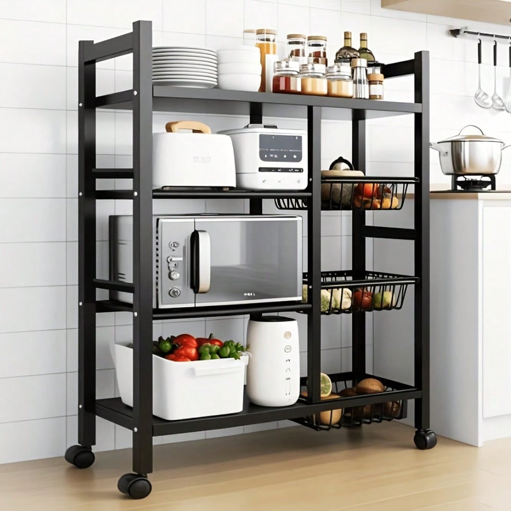 Movable Kitchen Storage Rack W - Kitchen Baking Island 评论和价格