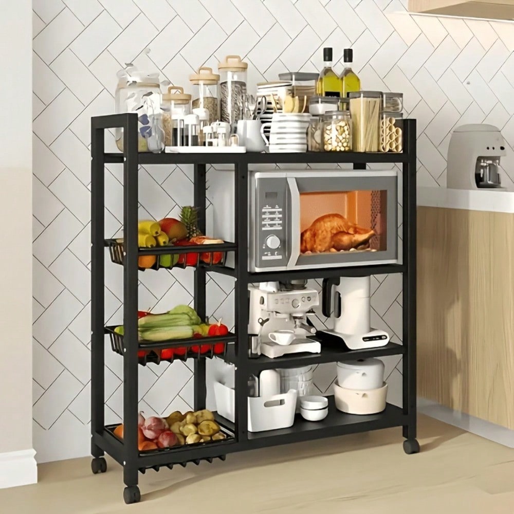Movable Kitchen Storage Rack W - Kitchen Baking Island 评论和价格