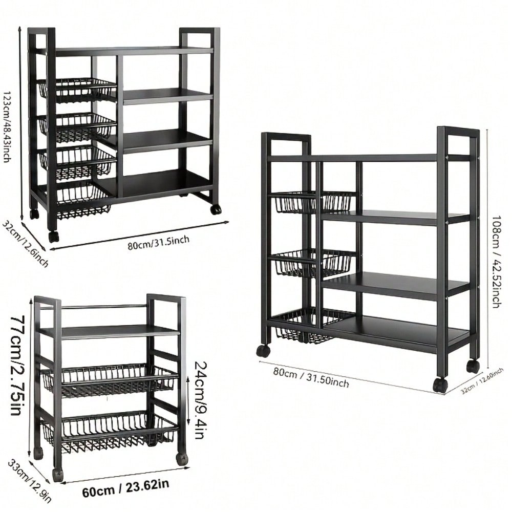 Movable Kitchen Storage Rack W - Kitchen Baking Island 评论和价格