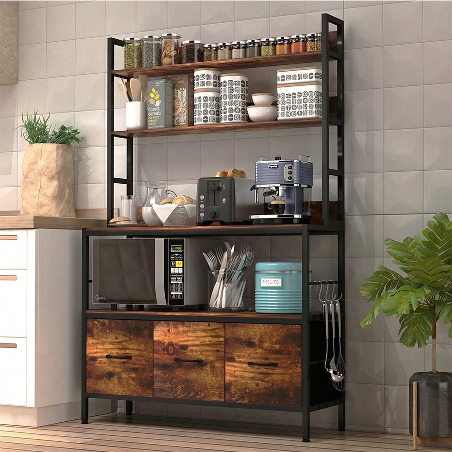Kitchen Bakers Rack With 3 Bas - Kitchen Baker 评论和价格
