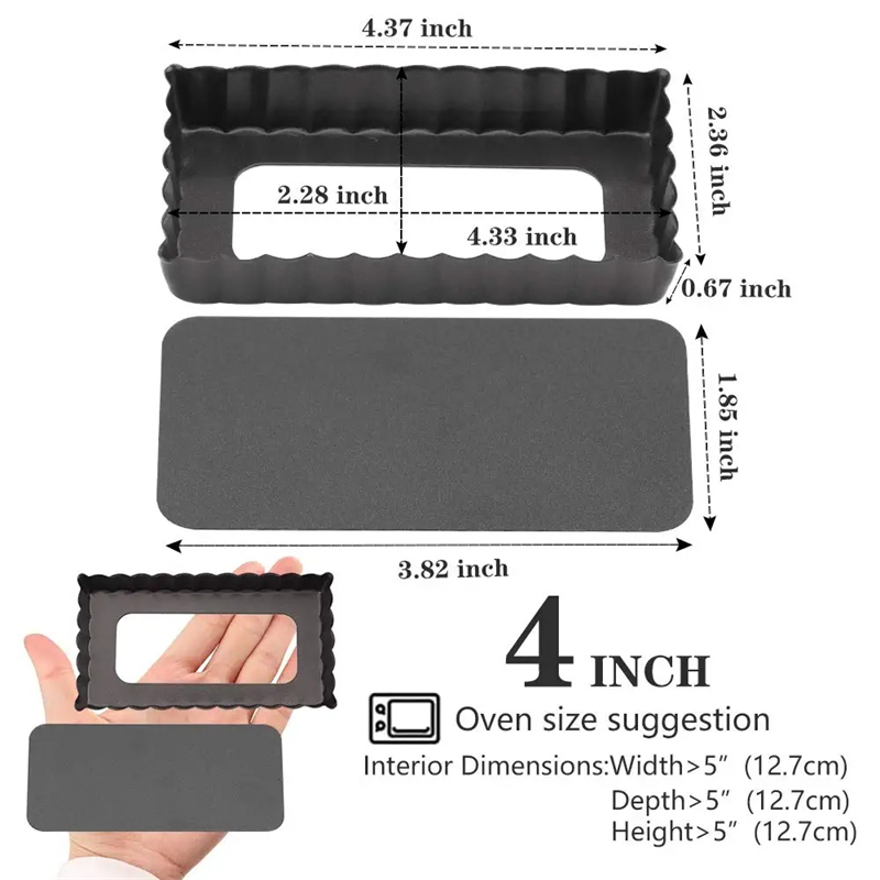 6Pcs Mini Tart Pan Set Rectang - Tart Pan Loose 评论和价格