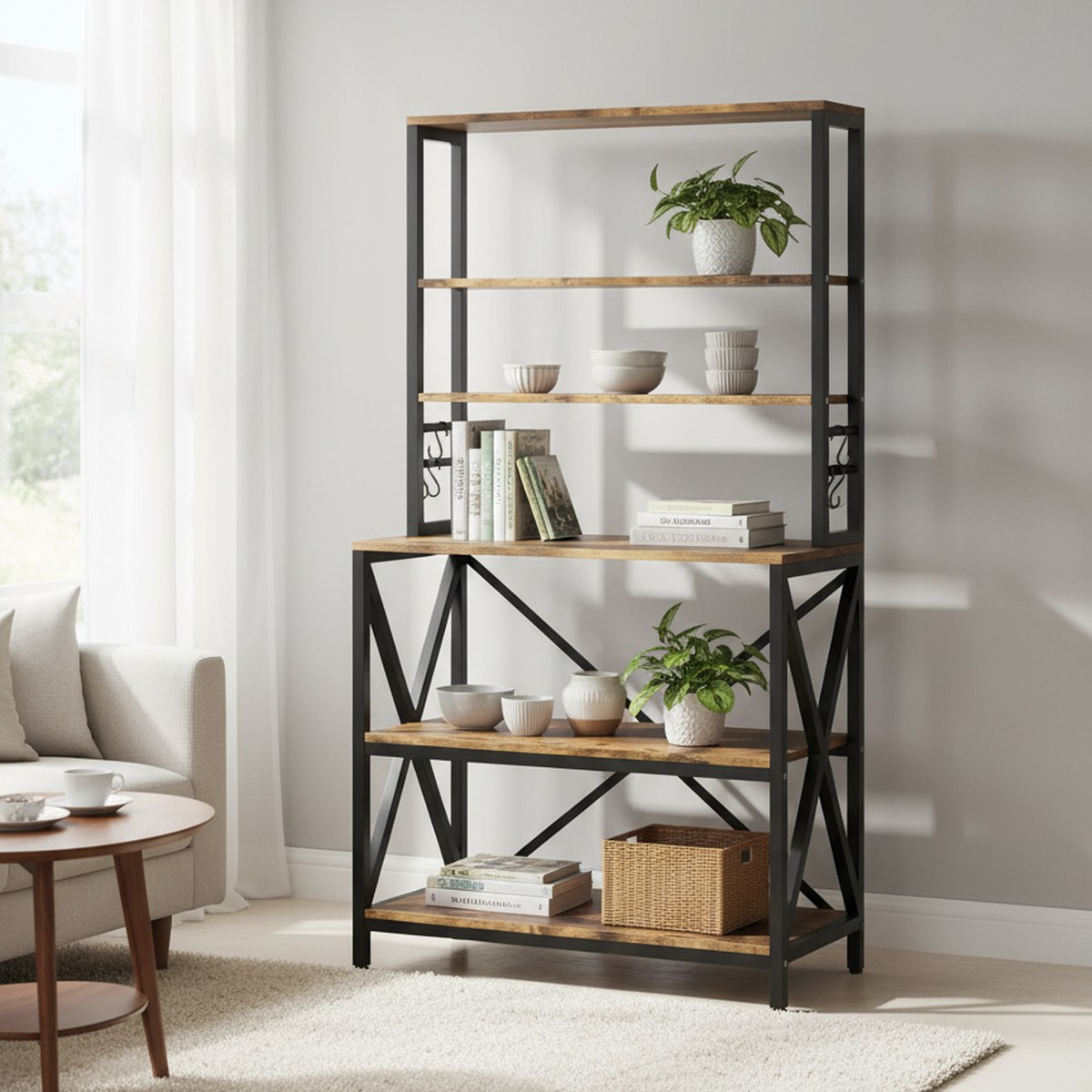 Rustic Brown 6-Tier Kitchen St - Kitchen Baker 评论和价格
