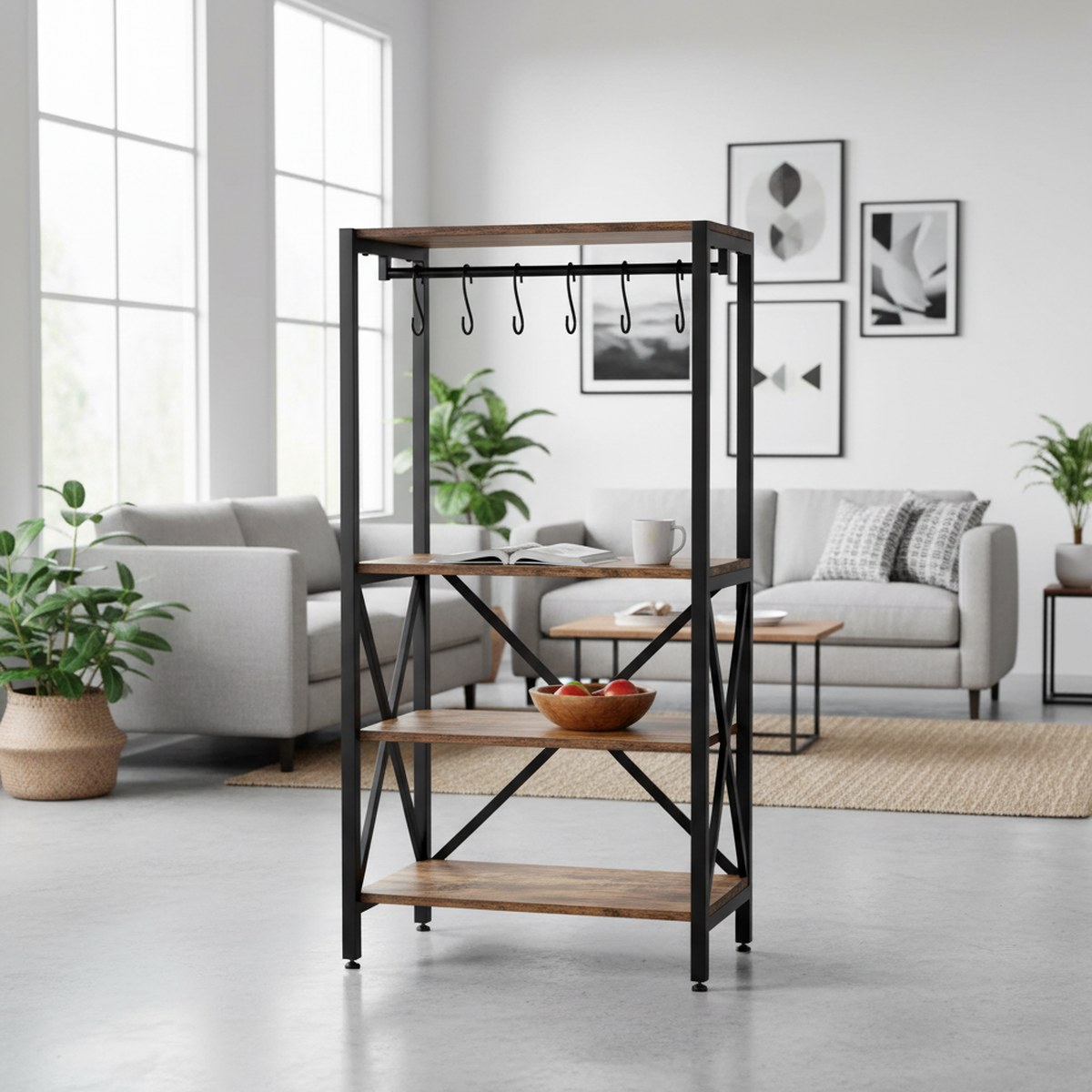 Rustic Brown 6-Tier Kitchen St - Kitchen Baker 评论和价格
