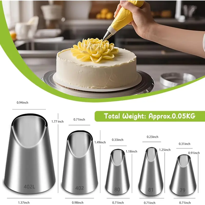 5PCS Stainless Steel Piping No - Kitchen Baking Kit 评论和价格