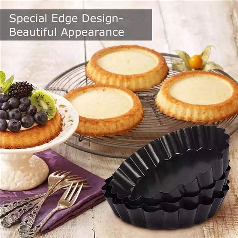 8Pcs 4In/10Cm Mini Pie Muffin  - Tart Pan Loose 评论和价格