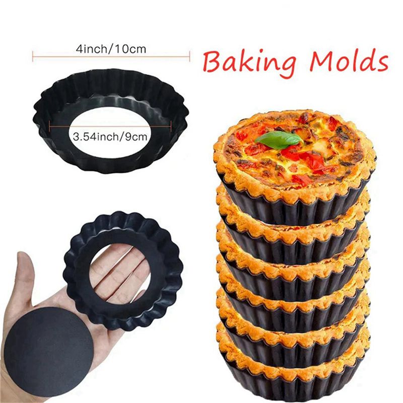 8Pcs 4In/10Cm Mini Pie Muffin  - Tart Pan Loose 评论和价格