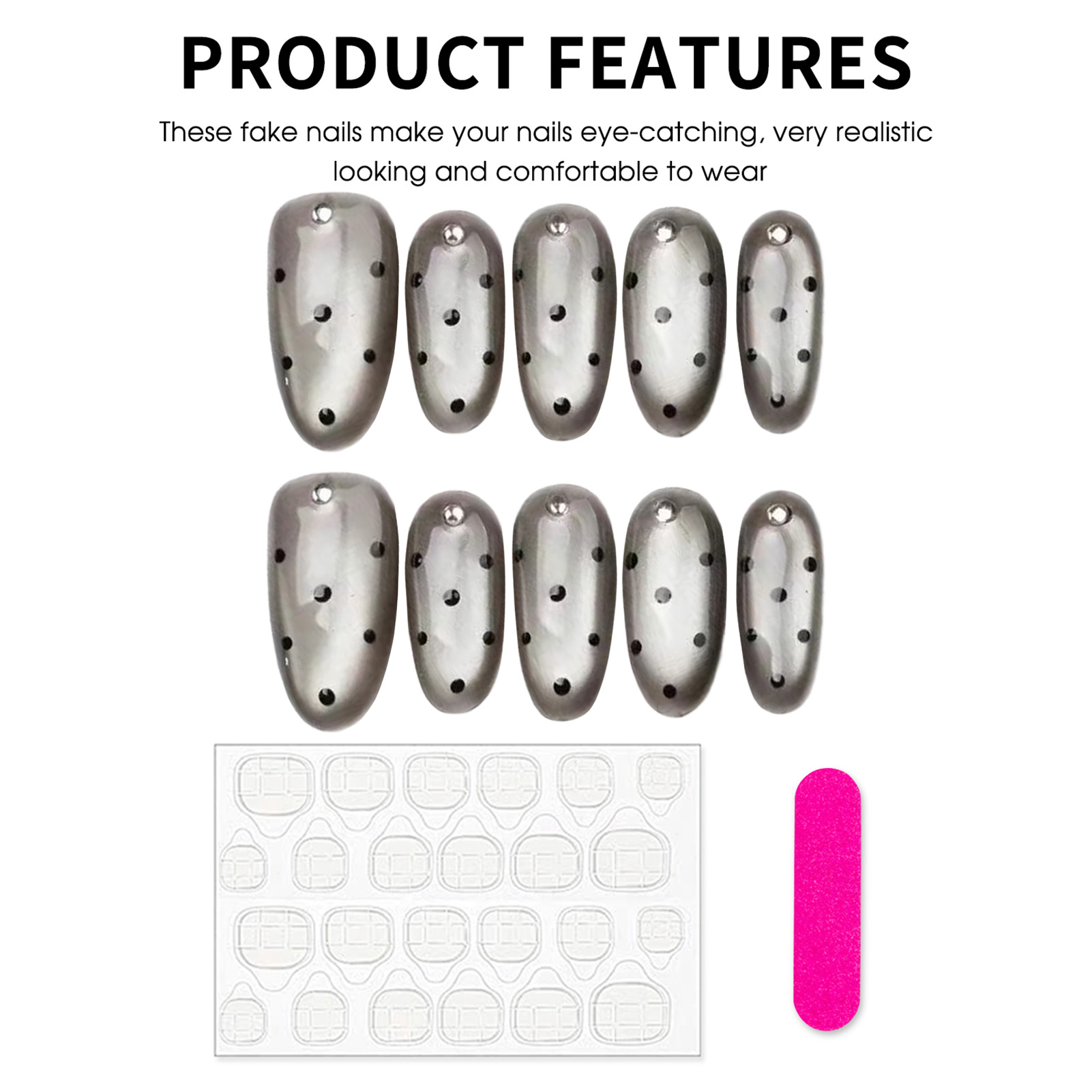 10pcs Handmade Press On Nails  - Decorating Tip Set 评论和价格