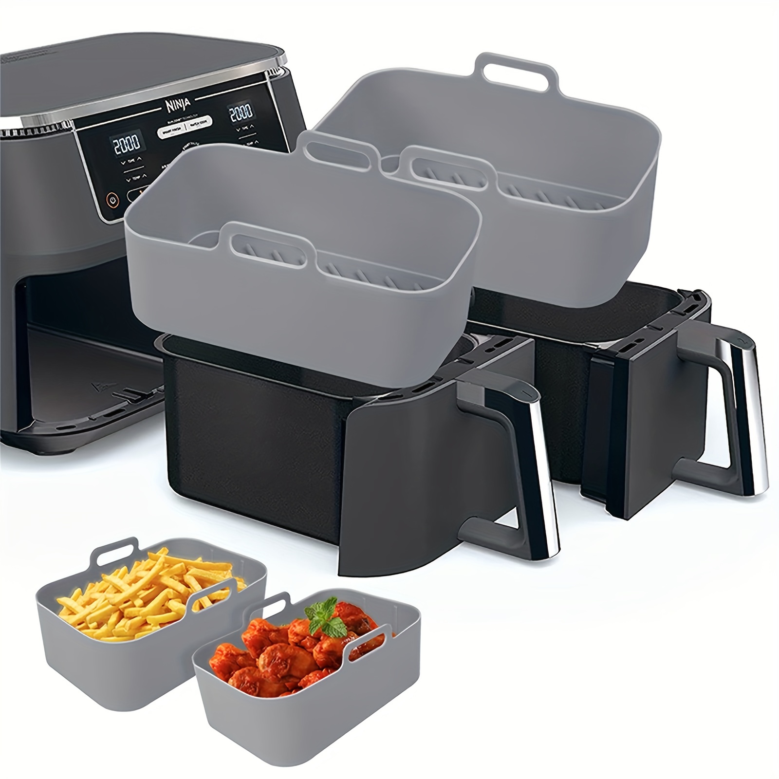 1/2Pcs Air Fryer Silicone Tray - Kitchen Baking Tray 评论和价格