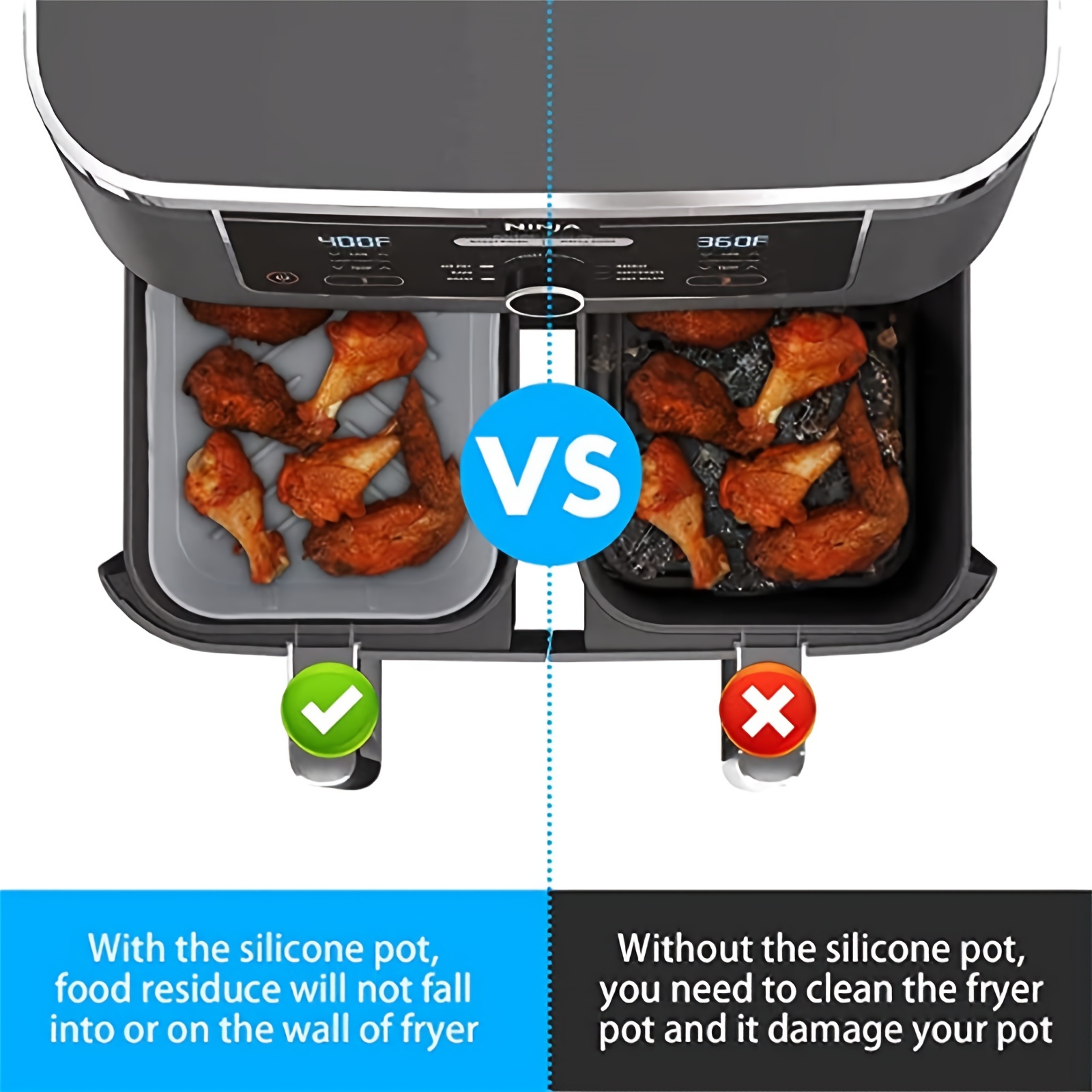 1/2Pcs Air Fryer Silicone Tray - Kitchen Baking Tray 评论和价格