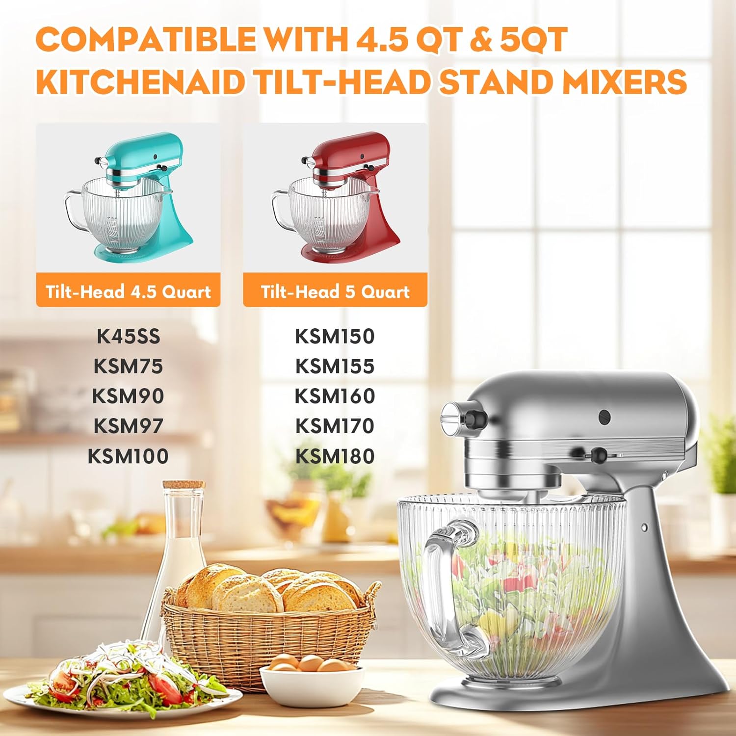 GVODE Glass Bowl for Kitchenai - Kitchenaid Baking Set 评论和价格