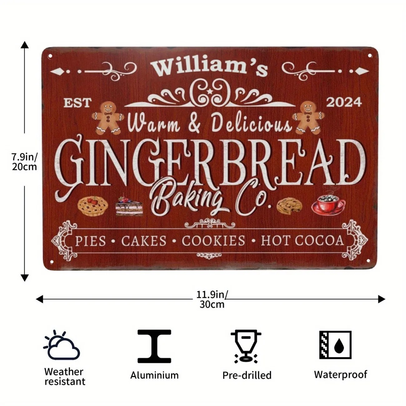 1pc Personalized Gingerbread B - Kitchen And Baking 评论和价格