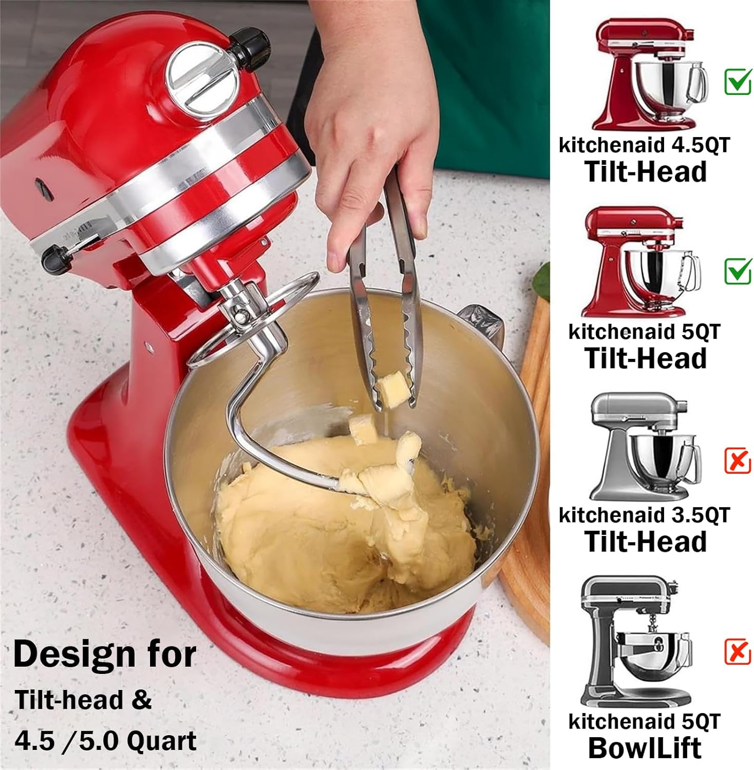 Stainless Steel Dough Hook Wit - Kitchenaid Baking Set 评论和价格