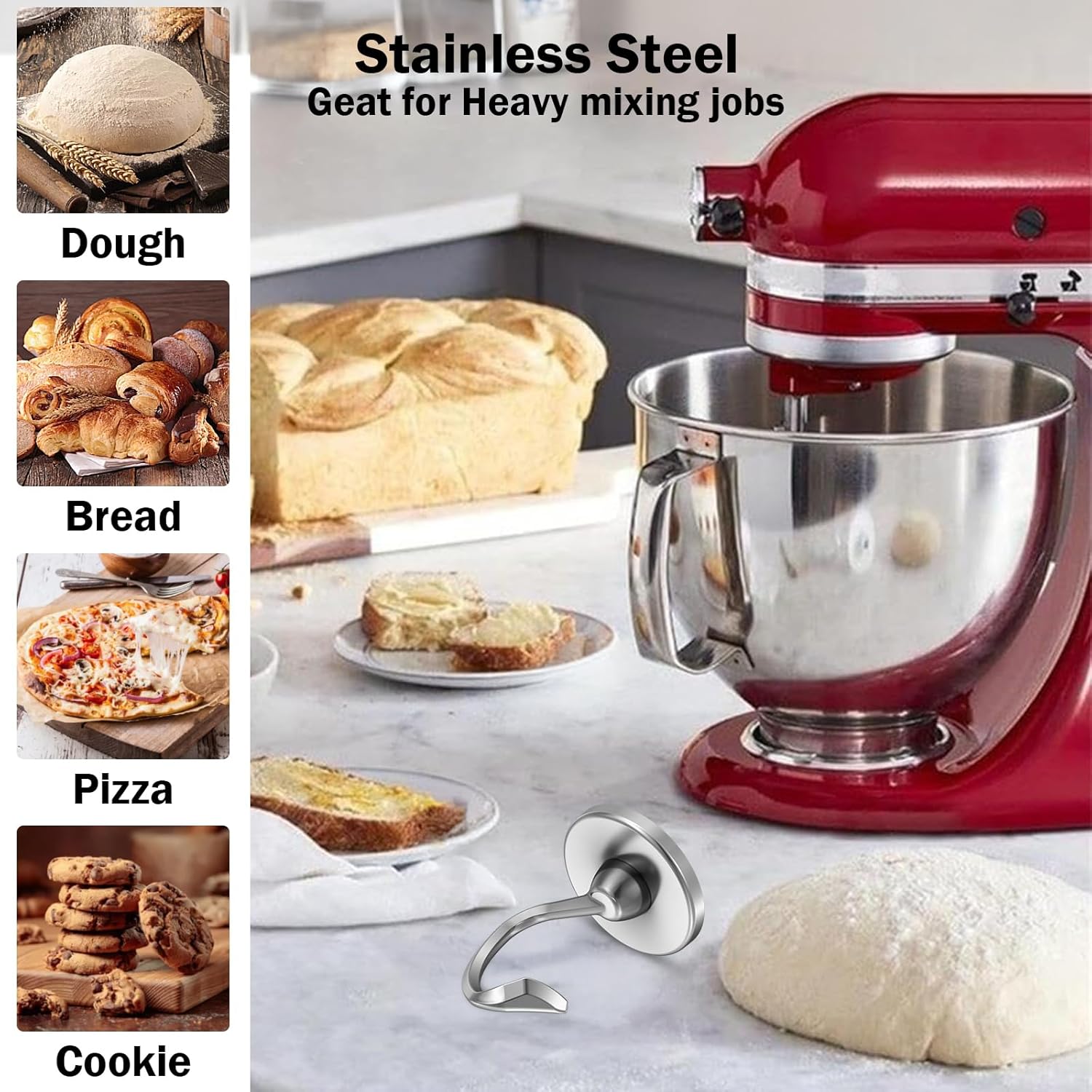 Stainless Steel Dough Hook Wit - Kitchenaid Baking Set 评论和价格
