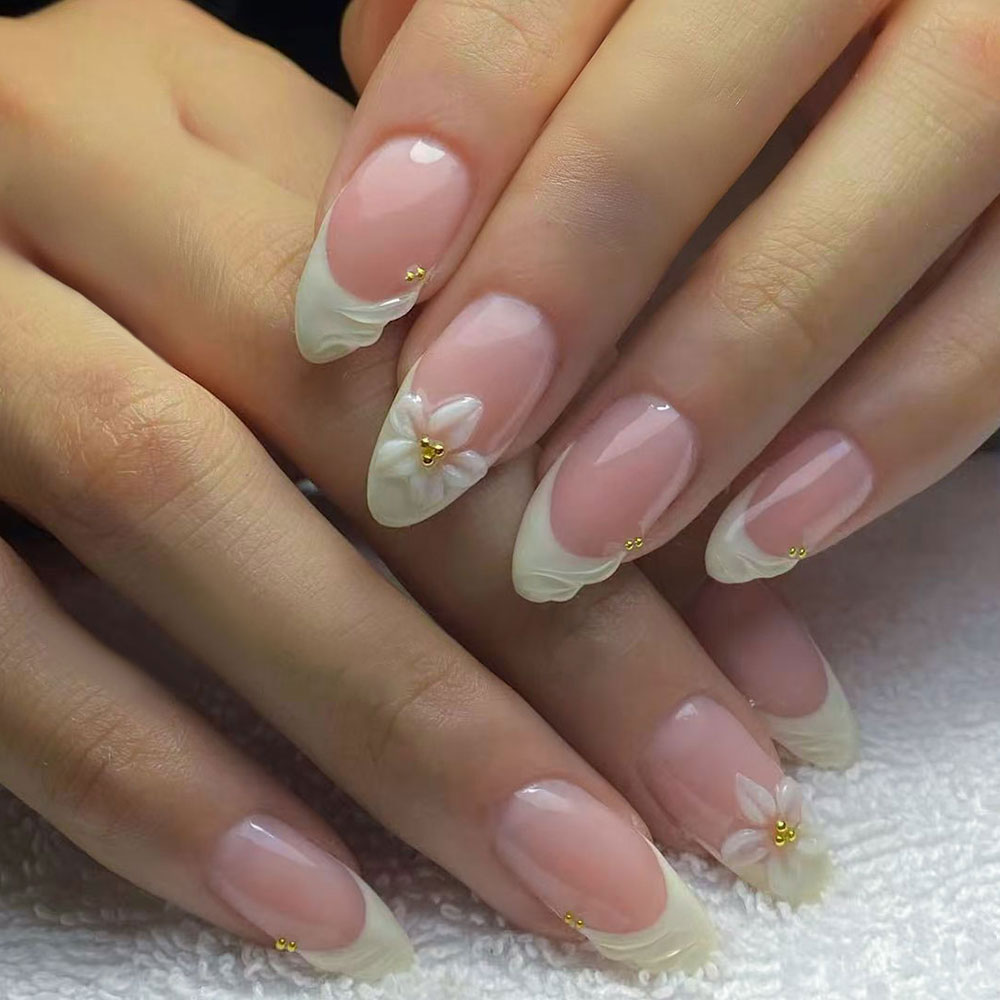 24pcs Almond 3d gel nails Whal - Decorating Tip Set 评论和价格