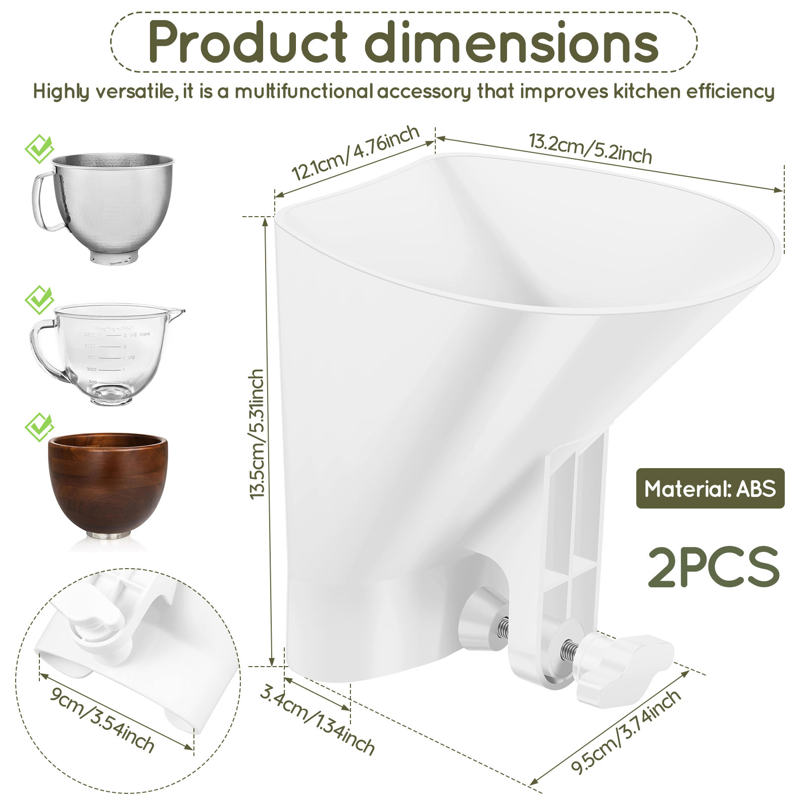 Spill Proof Flour Funnel for 4 - Kitchen Baking Mixer 评论和价格
