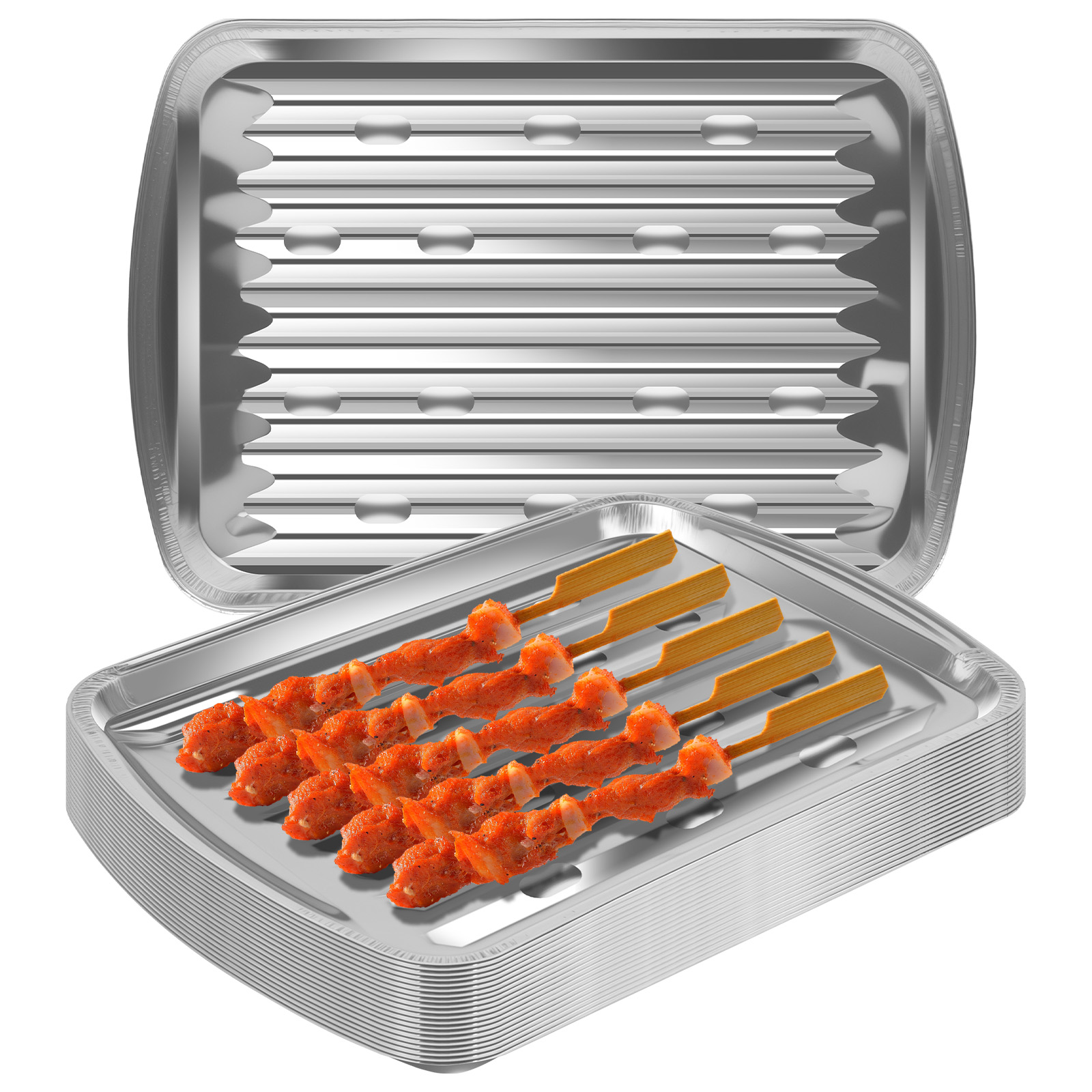 Aluminum Foil Trays Non-Stick  - Kitchen Baking Tray 评论和价格