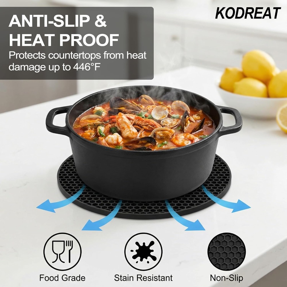 Heat-Resistant Silicone Trivet - Kitchen Grade Baking Sheet 评论和价格