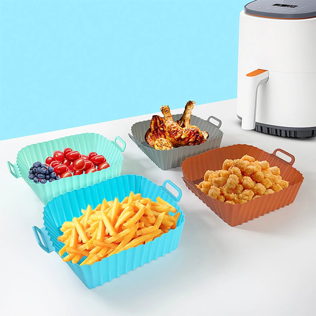Silicone Fryer Mold Air Fryer  - Kitchen Baking Tray 评论和价格